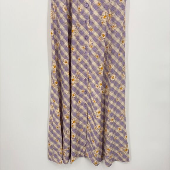 NWOT Urban Outfitters Daisy Print Maxi Dress, Sz Med, Button Front Sprint Easter - Picture 4 of 9